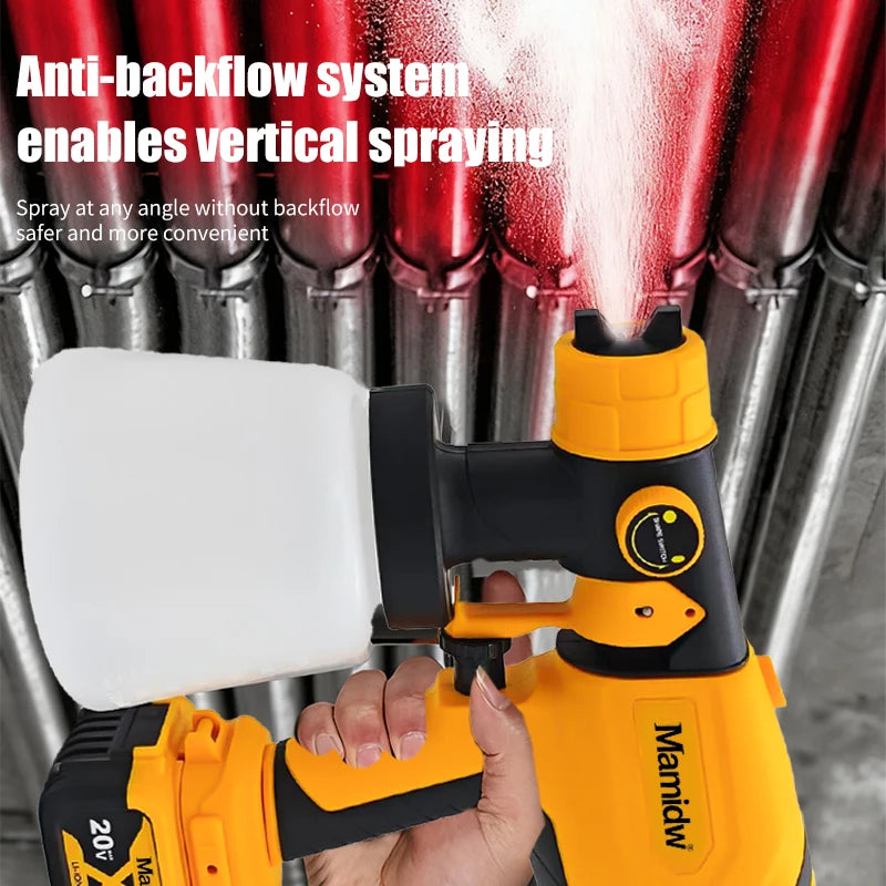 800ML Electric Spray Gun High Power Cordless Paint Sprayer HVLP Auto Furniture Steel Coating Airbrush For Dewalt 20v Battery