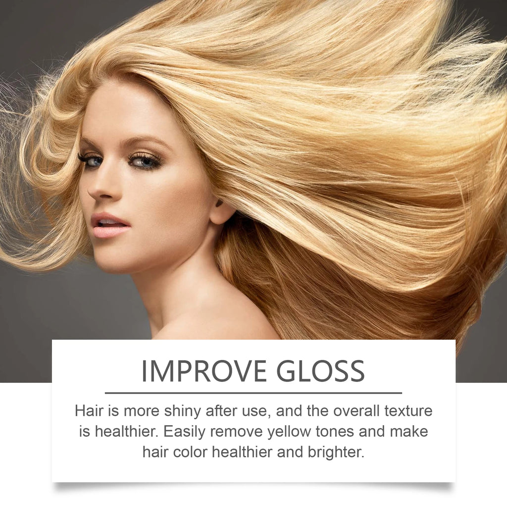 Purple Shampoo for Blonde Hair Eliminate Yellowing Bleached Silver Anti-Fading Purple Hair Mask Conditioner Essential Oil Set