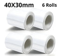 Glossy Thermal Sticker Labels, 4 Rolls Oil Resistant Scratch Resistant Multi-purpose White Label Tape Fit for All Kinds of Label