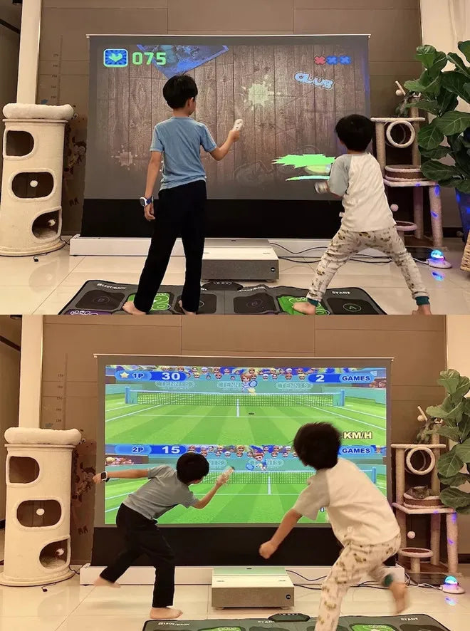 High-quality 72"-150" Laser TV Projector Screen Motorized Floor Rising PET UST ALR Projection Screen Suitable For Home Theater