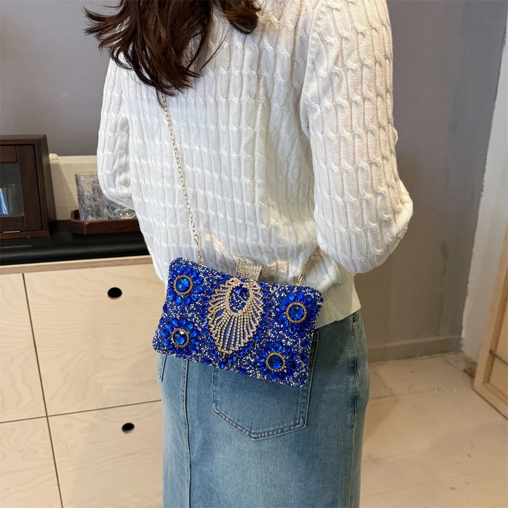Luxury Sparking Rhinestone Evening Clutch Bags For Women Wedding Prom Dinner Party Gemstone Crossbody Bag 2024 Designer Handbags