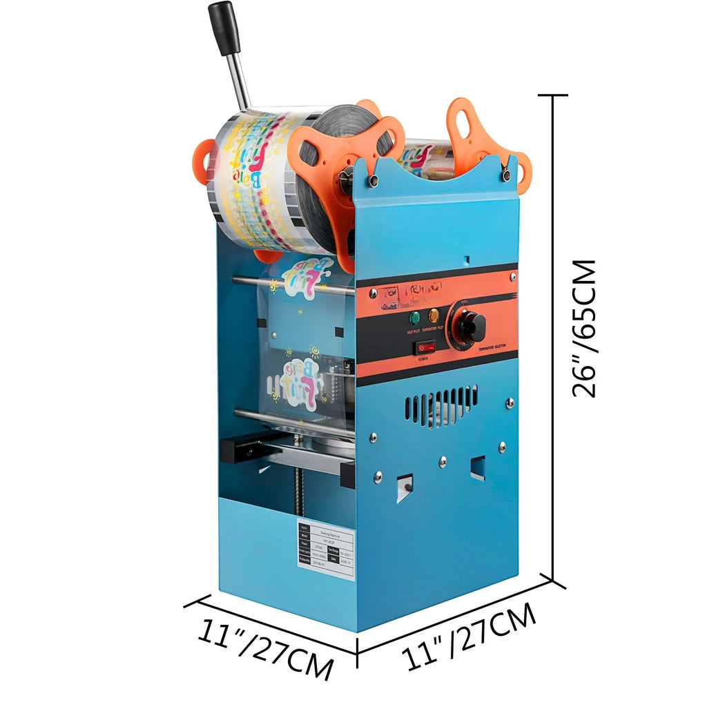 Manual Cup Sealer Machine 300-500 Cup/h with Heating Technology Boba Tea Cup Sealing Machine for 90/95mm Cup Diameter