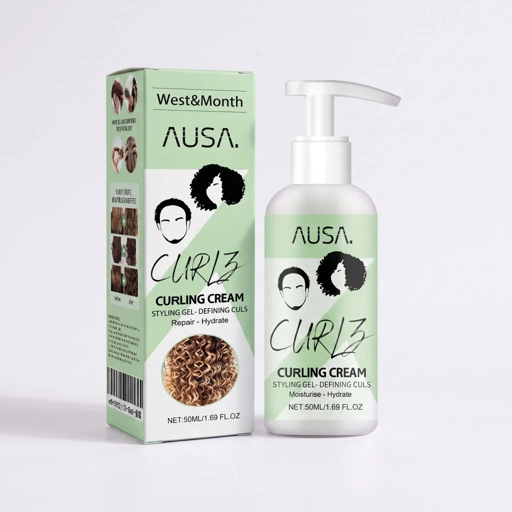 Curling Cream Curl Defining Styling Lotion Moisturizes Repairs Dry Hair Tames Frizzy Waves Daily Portable Curly Hair Styling 50m