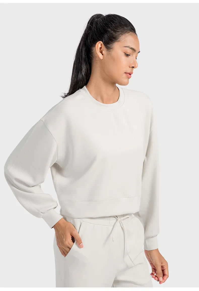 Women's Sports Hoodie Liquid Air Layer Leisure Quick Drying Loose Fitness Breathable Round Neck Wholesale Customized Logo