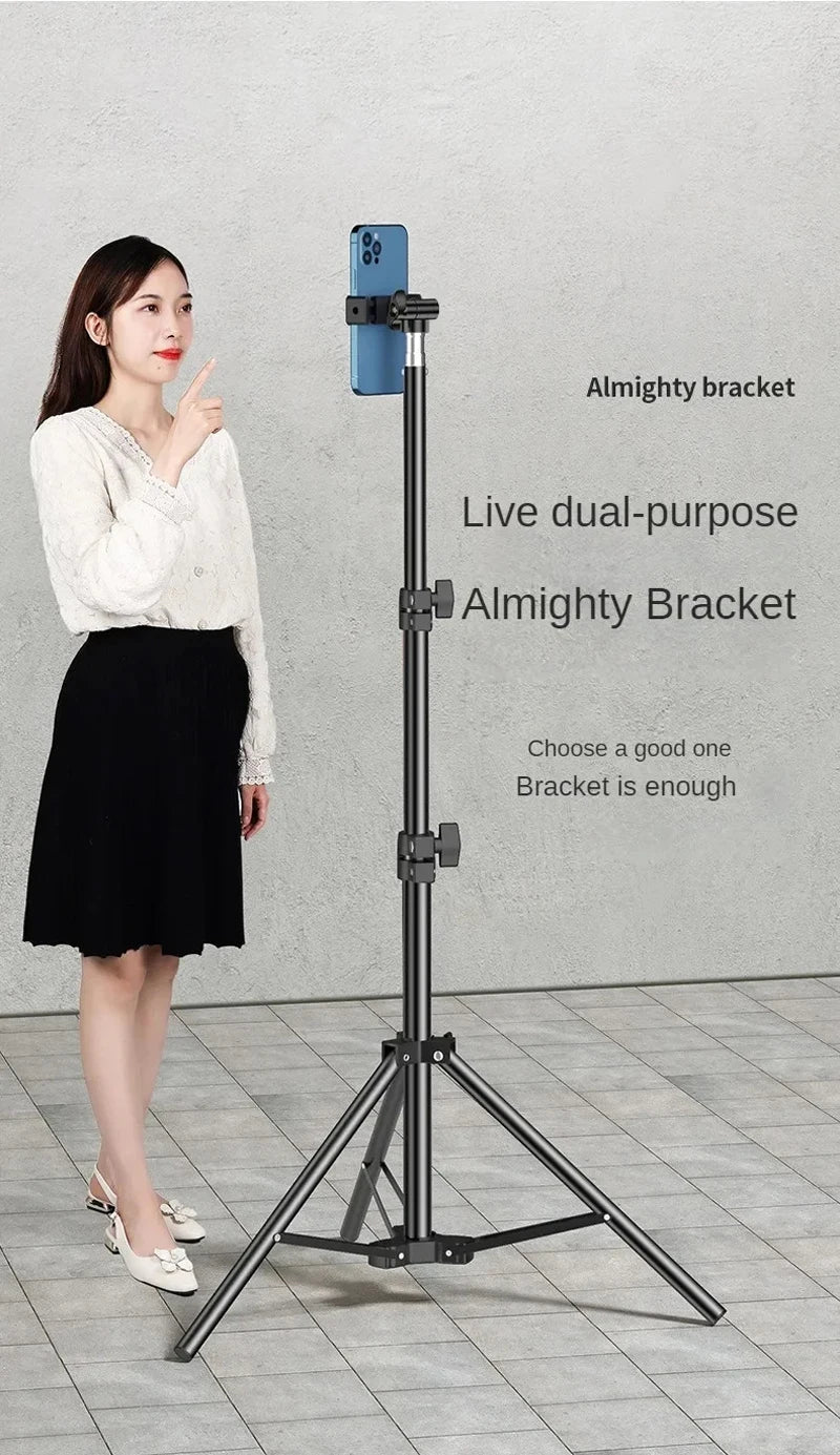 160cm Live Broadcast Photo Tripod Landing Type Camera Anchor Video Selfie Light Frame Metal Mobile Phone Holder