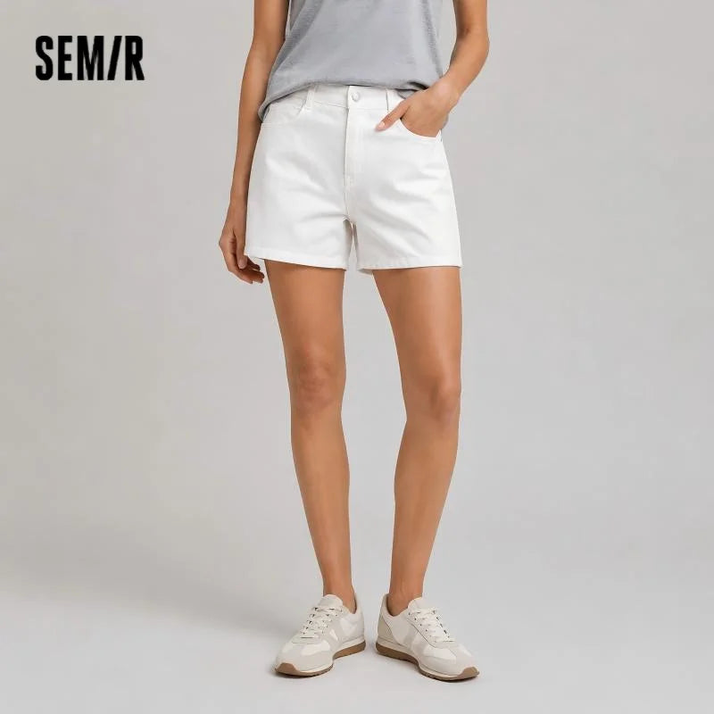 Semir Women Pants Denim Cool Feeling Antibacterial Vintage Distressed A Line Straight Leg 2026 Summer Casual Top