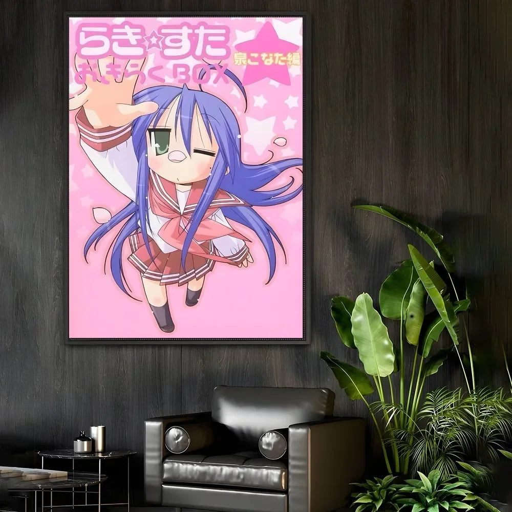 Anime Lucky Star Poster Fancy Wall Art Poster Canvas Printing Bedroom Office  Home Living Bed Room Bar Aesthetic Decor Gift