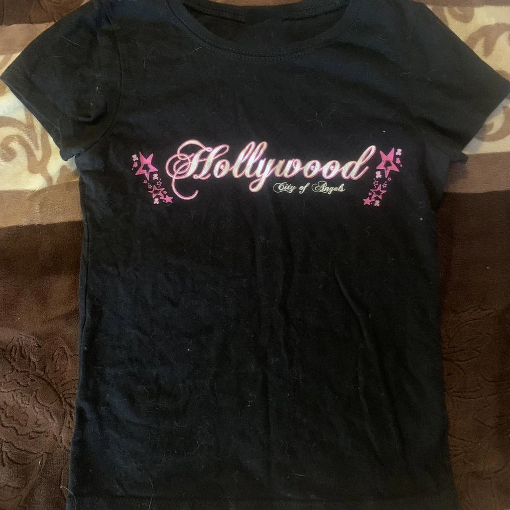 Woman T-shirts Harajuku Women Top Y2k Tops Goth Gothic Kpop 90s Clothes Vintage Emo Aesthetic Clothing Trashy Y2k 2000s Kawaii