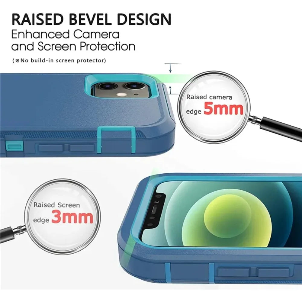 Shockproof Case for iPhone 16 15 14 13 12 11 ProMax Plus Military-Grade Heavy Duty Slim Silicone Cover Soft TPU Bumper 2-Pack