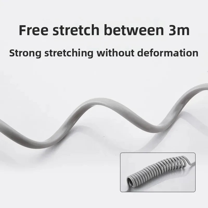 2m 3m 5m Spring Shower Hose Meters Water Plumbing Hose Plastic Bathroom Water Toilet Bidet Sprayer Telephone Line soft Hoses