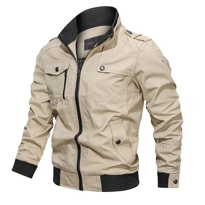 Bomber Jacket Men Fashion Casual Windbreaker Jacket Coat Men 2025 Spring Autumn New Hot Outwear Solid Stand Slim Jacket Mens