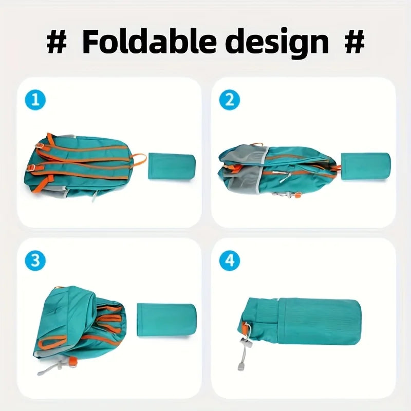 Outdoor Travel Bag Large Capacity Foldable Waterproof Backpack Lightweight Portable Adjustable Hiking Mountaineering Bag