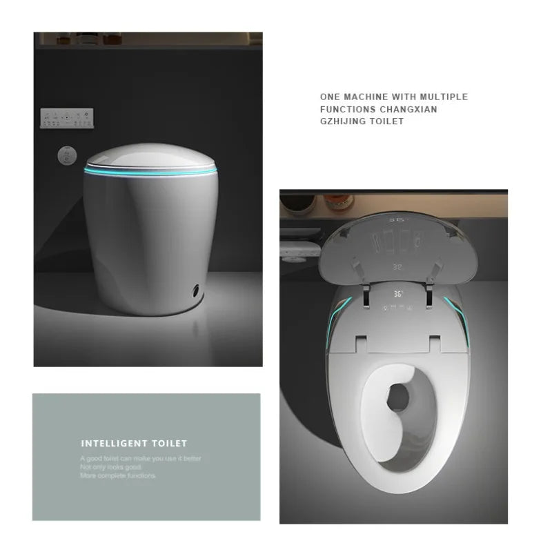Egg-shaped smart toilet seat, fully automatic integrated household waterless pressure toilet, very practical
