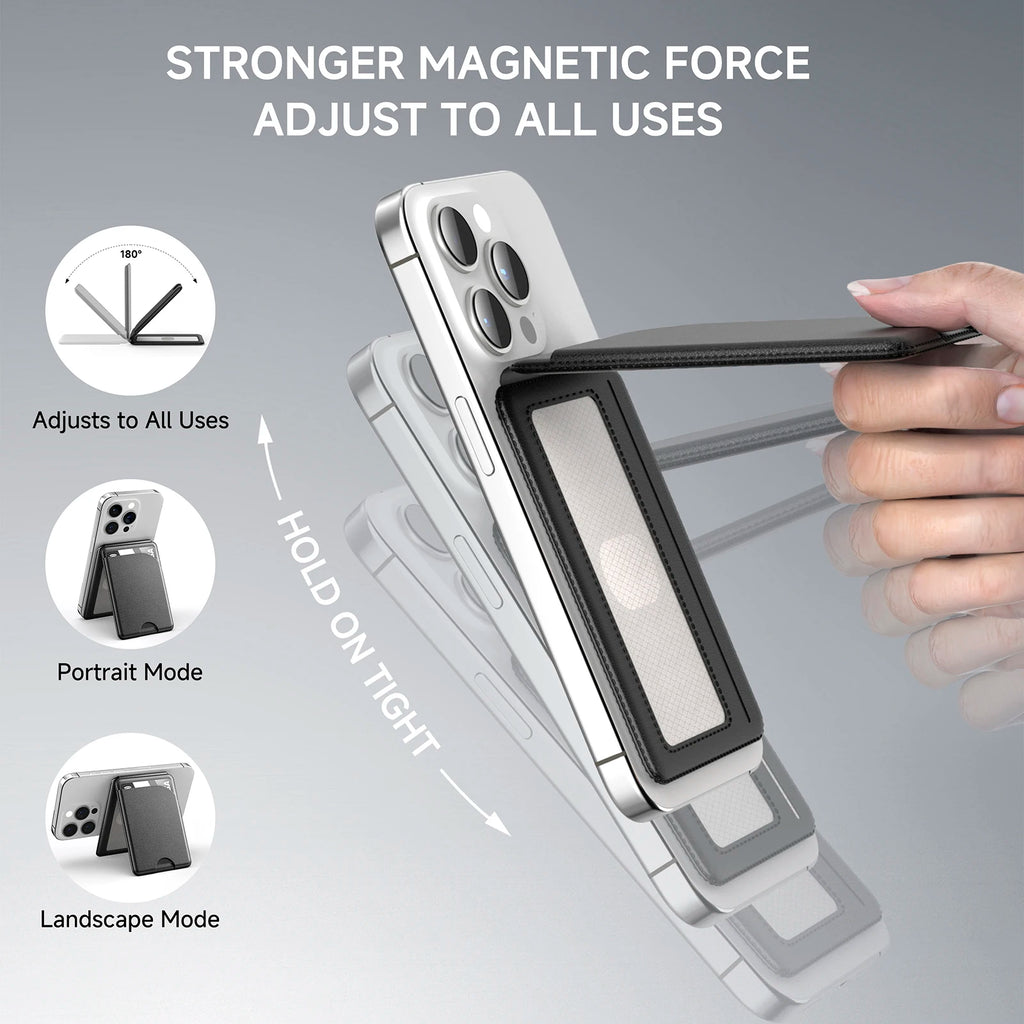GITFOS Magnetic Wallet Phone Stand for IPhone17 16 15 14 Lightweight MagSafe Phone Card Stand Leather Magnetic Card Holder