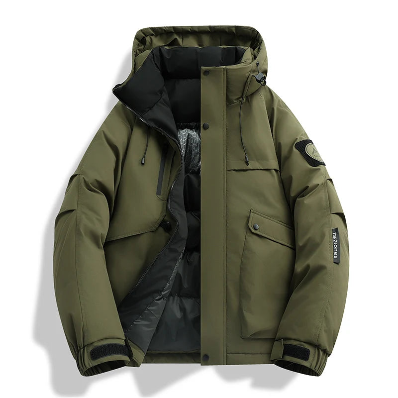 Winter Parkas Men's New Graphene Self Heating Down Cotton Jacket Autumn Men's Mountaineering Jacket Outdoors Waterproof Coat
