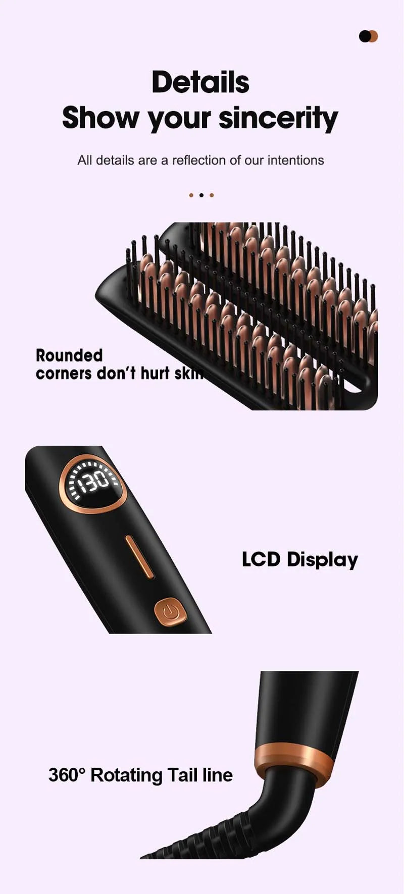 Electric Straightening Brush One-Step Heated Straightener Flat Iron Smooth Anti Frizz Hair Electric Brush Straightener Comb