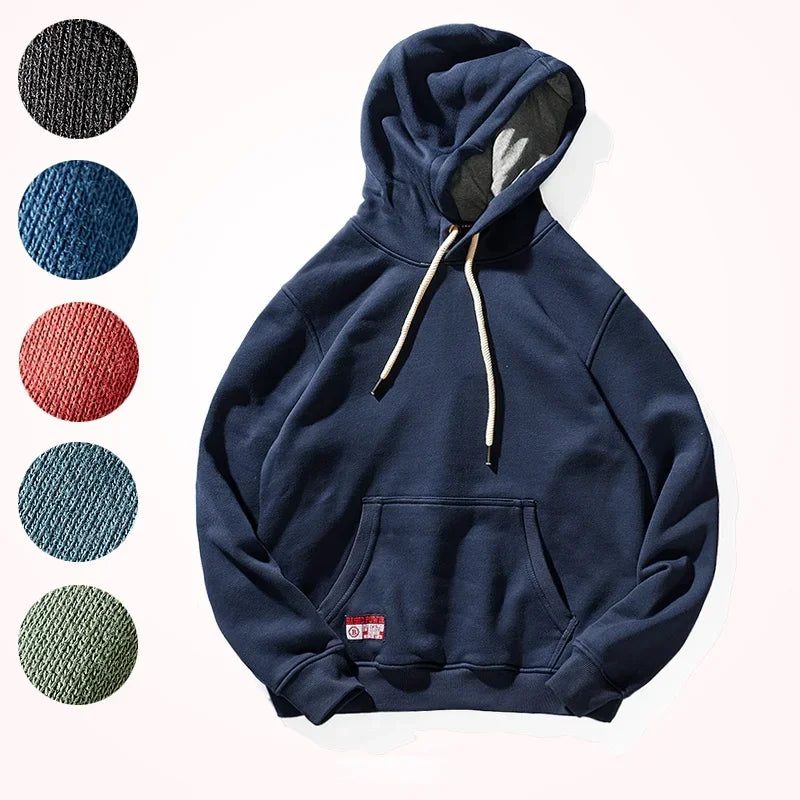 Hooded Pullover Men's Fashionable Solid Color Multi-Color Sports Top Loose Fleece Thick Coat Autumn and Winter Couple