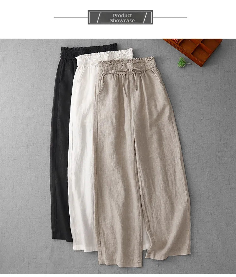 High Waist Wide Leg Pants Women's Thin Drapey Loose Casual Straight Long Trousers plus Size Comfortable Slimming Summer Pants