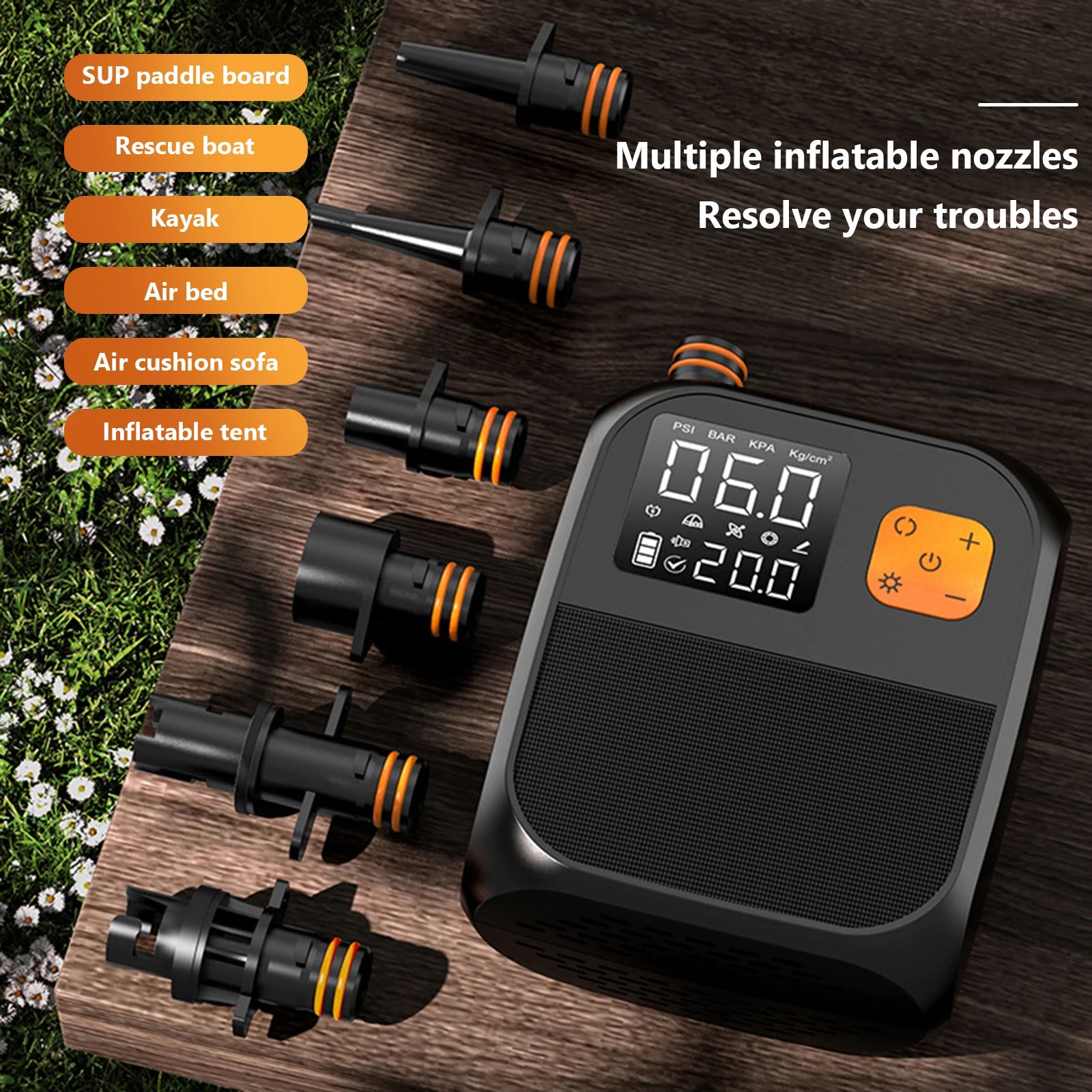 SUP Air Pump Rechargeable Electric Paddle Board Pump Portable Electric Pump for Paddle Board Inflatable Boats