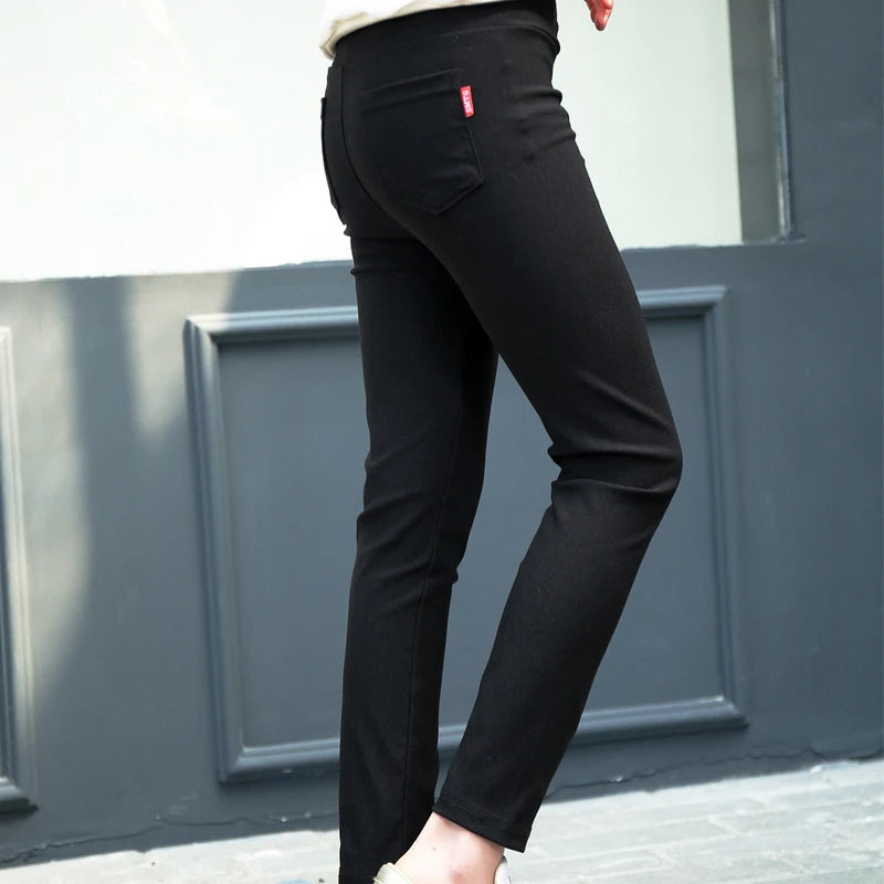 Big Small Girls Skinny Pants Stretch Children Spring Tight Jeans All-matches Pencil Pants Kids Bottoms 2-12Yrs Trousers