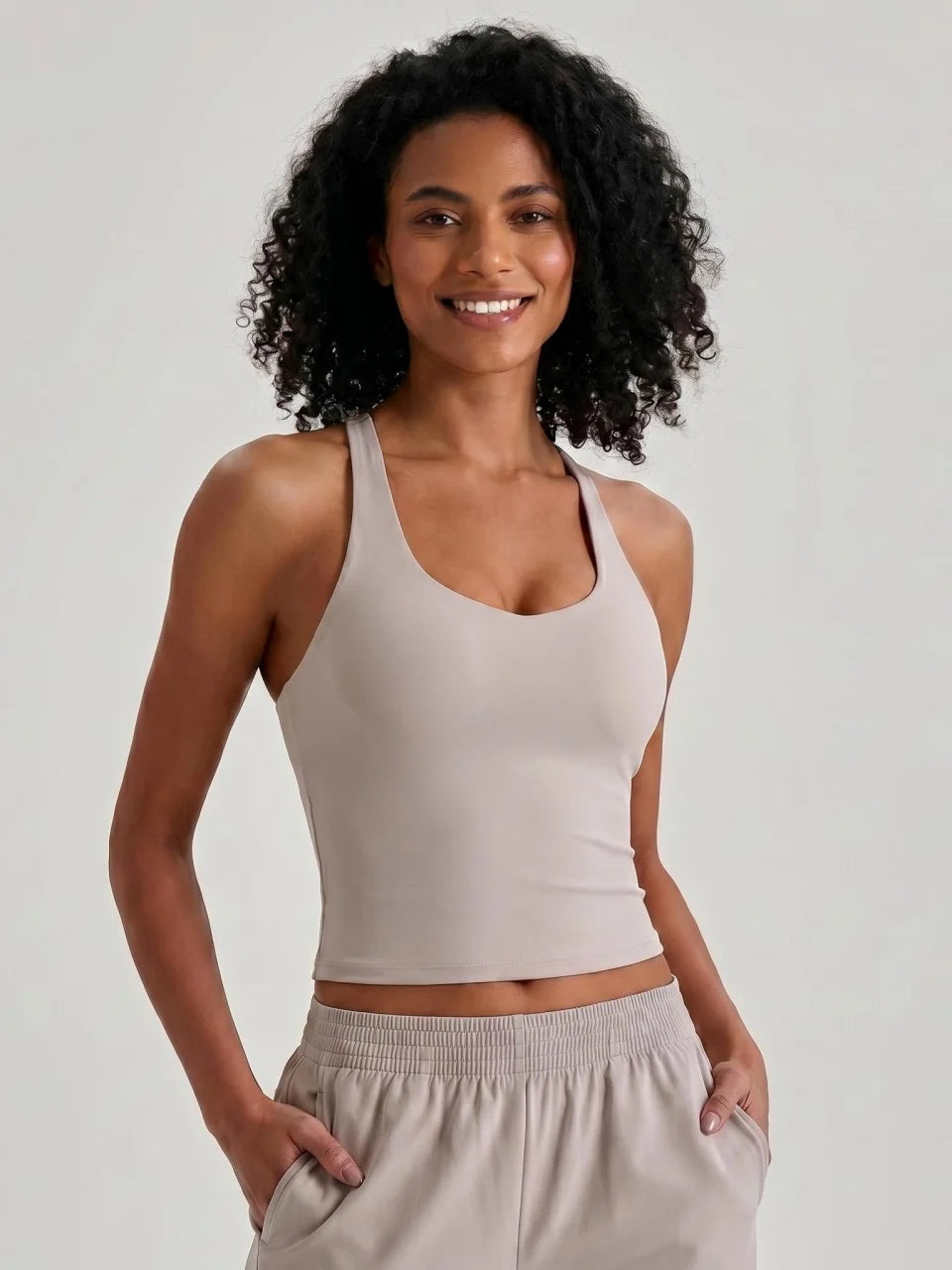 Longline Yoga Tank Top with Built in Bra Women Quick Dry Gym Camisole Workout Shirts Soft Slim Fit Sports Vest Athleisure