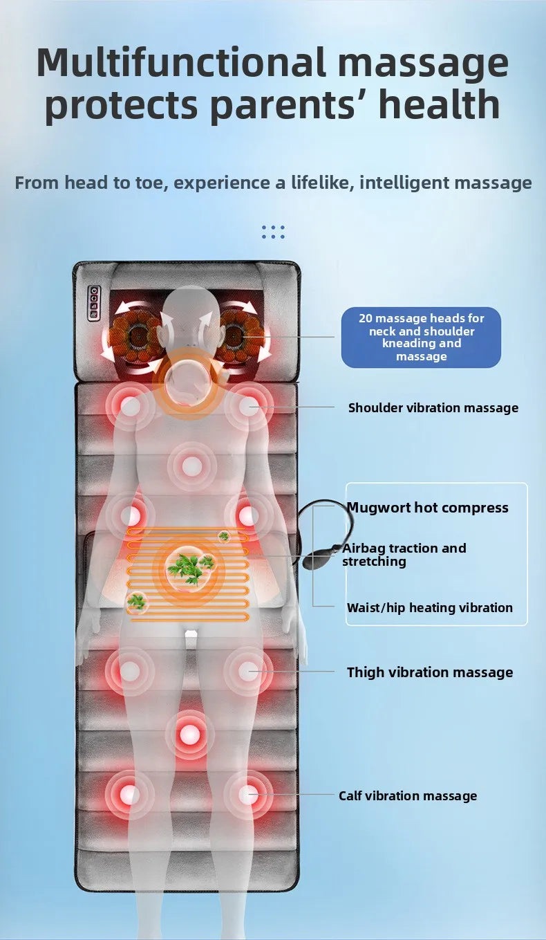 Full Body Massage Mattress Kneading Heat Waist Massage Drop Shipping Ready Home Use Blanket Neck Shoulder Waist Back Massage