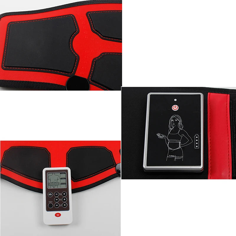 EMS Waist Abdominal Trainer Belt Muscle Stimulator Abs Muscle Toner Display Fat Burn Body Slimming Weight Loss Fitness Massage