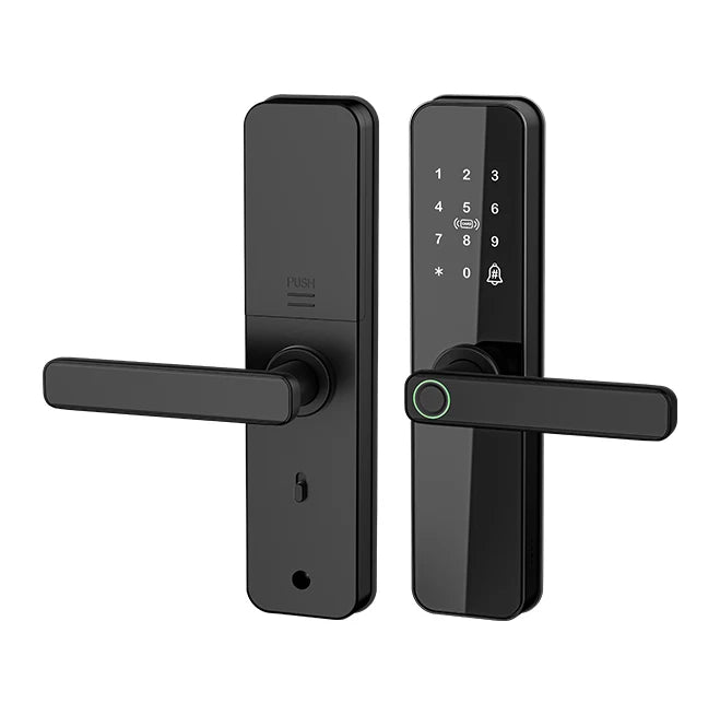 Tuya Smart Door Lock Wifi Electronic with Biometric Fingerprint/IC Card/Password/Key Unlock/Remote Control/USB Emergency Charge