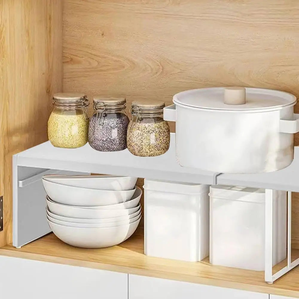Kitchen Stretchable Cabinet Shelf Cupboard Separated Storage Rack Countertop Organizer Shoe Organizer Shelf Save Space