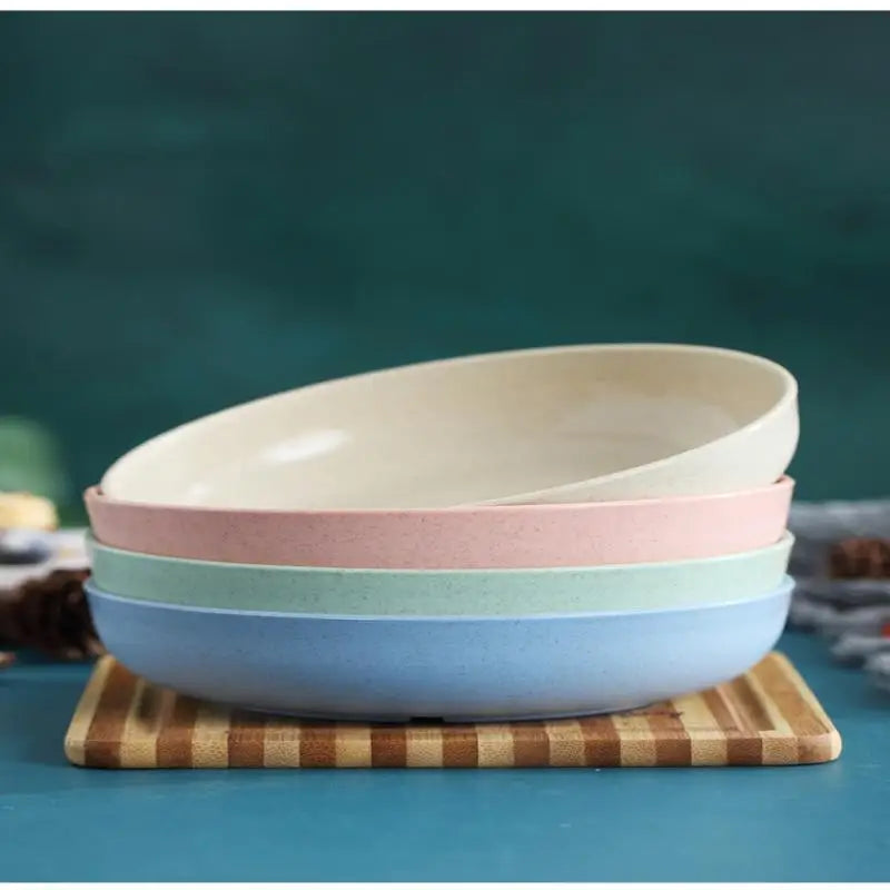 5pcs/set Nordic Wheat Straw Plate Fruit Plate Vegetable Plate Tableware Plate
