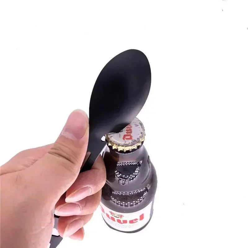 Camping Utensils Set Stainless Steel Outdoor Survival Gear 5 in 1 Tableware Travel Hiking Cutlery Fork Spoon Opener