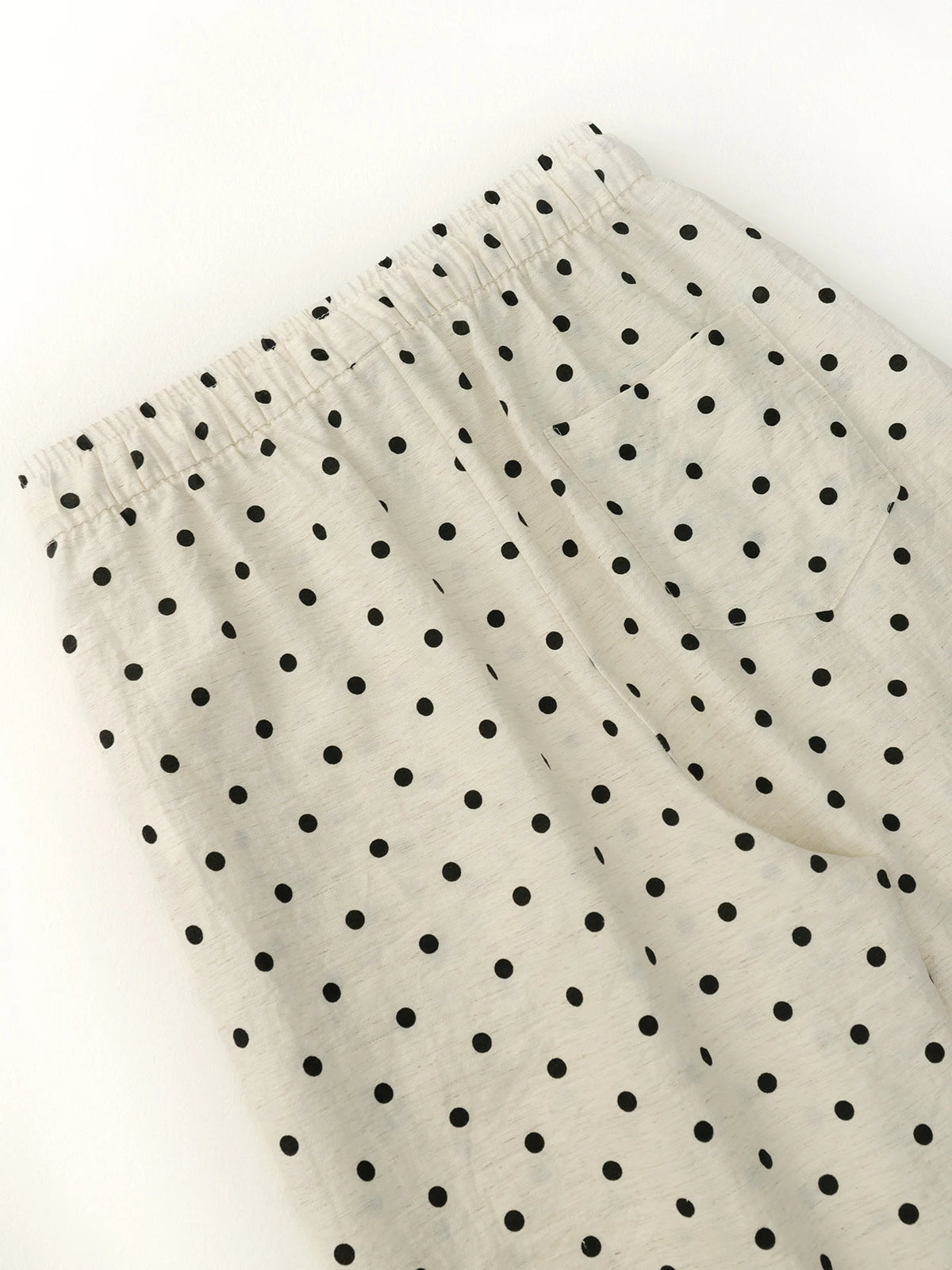 Linen Polka Dot Wide-Leg Pants for Women's Summer, Thin High-Waisted Loose and Laid-Back Style Yamamoto Pants, Casual Straight-L
