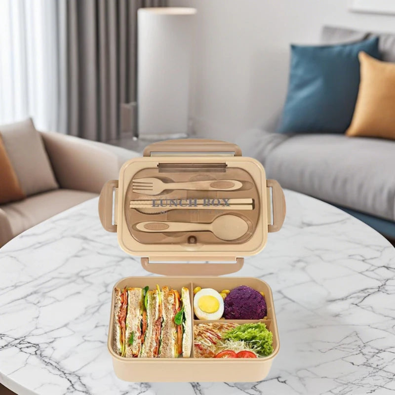 3pcs/1pc Bento Box Adult Lunch Box, Containers For Adults Men Women With 3 Compartments, Lunchable Food Container Back To School