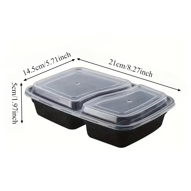 Disposable Food Boxes Compartments with Lids Portable Plastic Lunch Boxes Kitchen Refrigerator Fruit Takeaway Food Containers