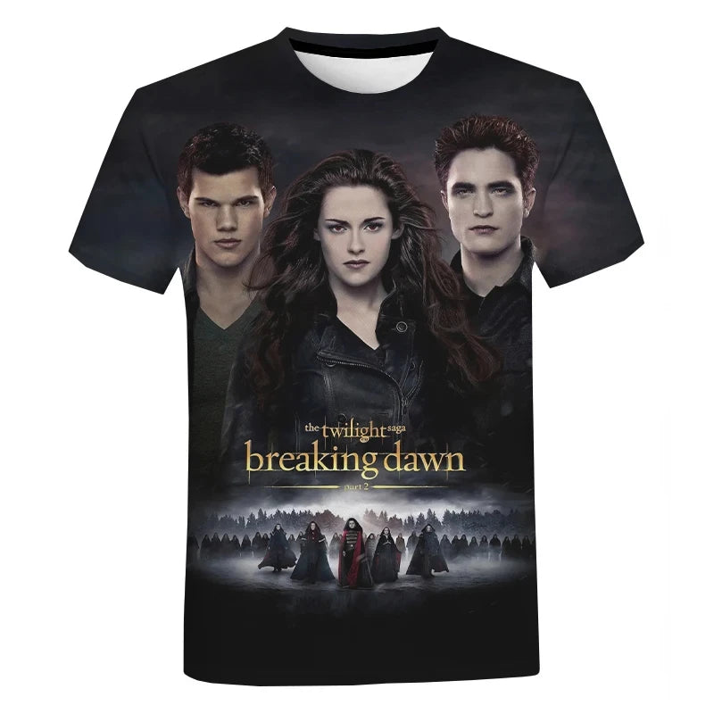Summer The Twilight Saga 3D Printed T-Shirts Men Women Casual Fashion Oversized Short Sleeve T Shirt Male Tees Tops Man Clothing
