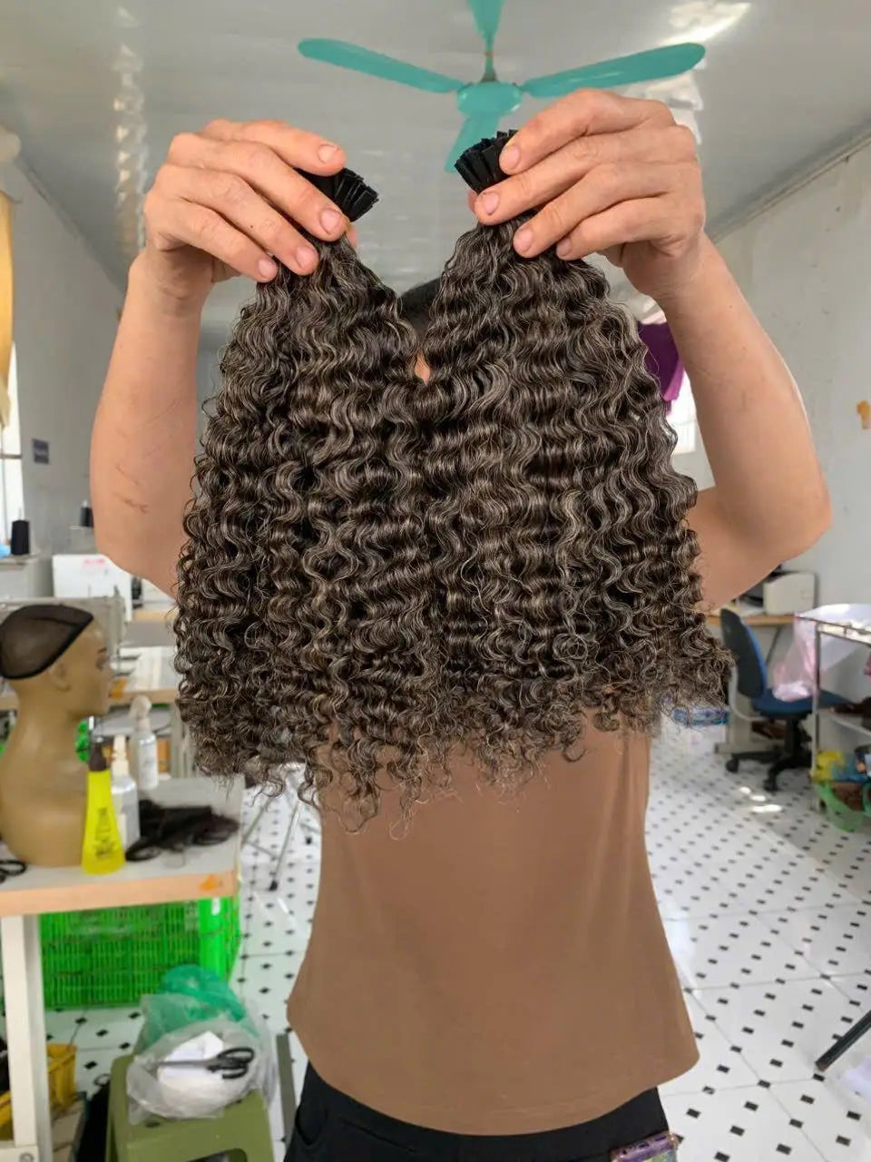 CDYHairVN Luxury Premium Virgin Raw Vietnamese Double Drawn Salt Pepper Grey 12a Kinky Coily Curly Human Hair Extensions