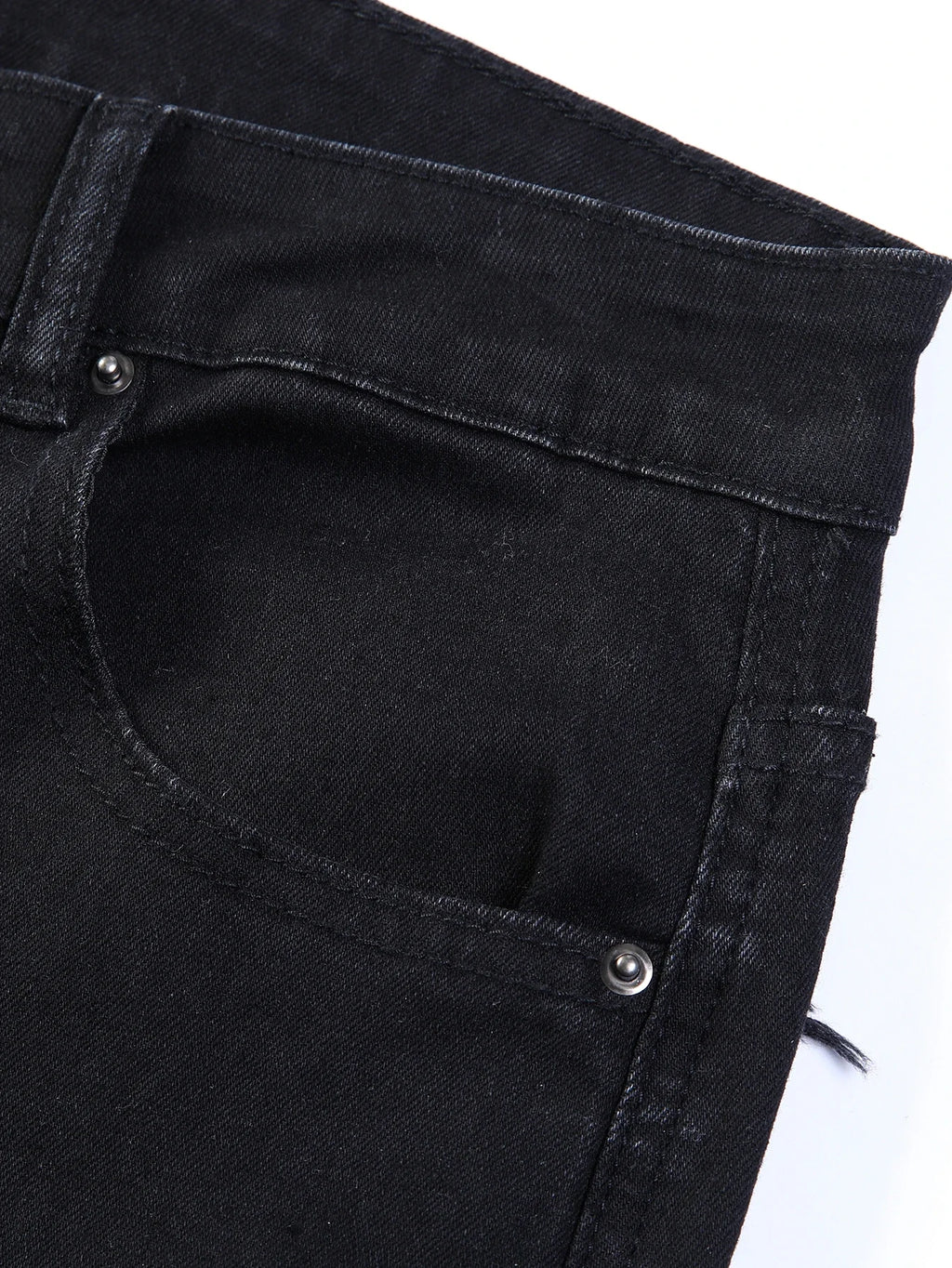 2025 New Men Ripped Stacked Jeans Distressed Slim Fit Skinny Straight Leg Jeans Fashion Hip Hop Denim Pants Casual Streetwear