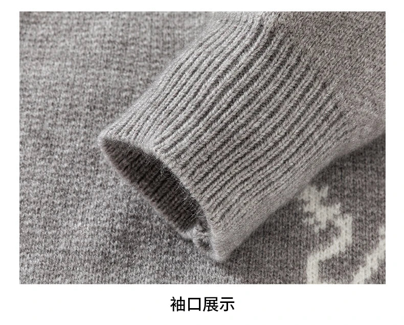Hot Selling Men's Autumn Winter Knitted Cardigans Branded Embroidered Single Breasted Sweaters Fashionable Trendy Outerwear Tops