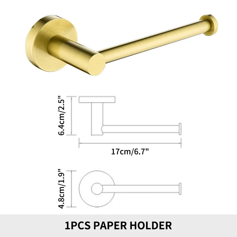 Bathroom Accessories Towel Rack Shelf Paper Holder Stainless Steel Toilet Brush Holder Hand Towel Ring Robe Hook Hanger Chrome