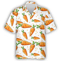 Pepper Tomato Carrot Graphic Hawaiian Shirt For Men Green vegetables 3D Printed Aloha Shirts Leisure Blouses Street Lapel Tops