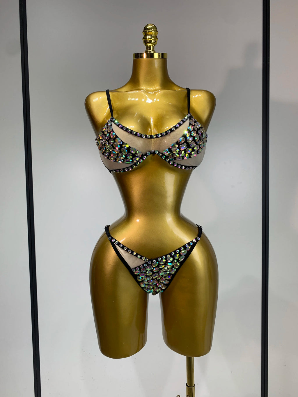 Newest Crystal Bikini Swimwear Fashion Bar Bikini Blingbling Swimwear Bikini Popular Bathingsuit Bikini Nightclub Stage Outfit