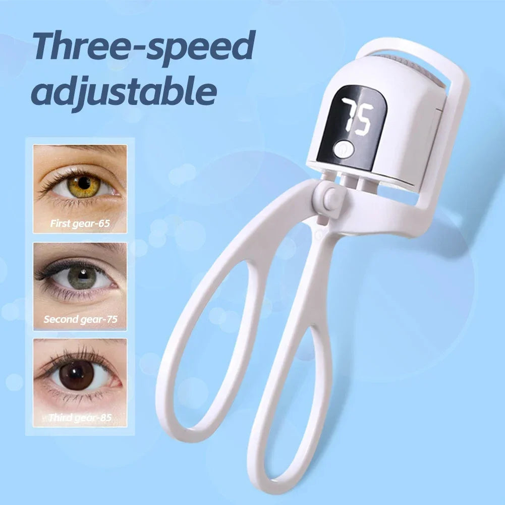Electric Heated Eyelash Curler USB Rechargeable Eyelashes Curler Quick Heating Natural Curler Long Eyelash Lasting Makeup