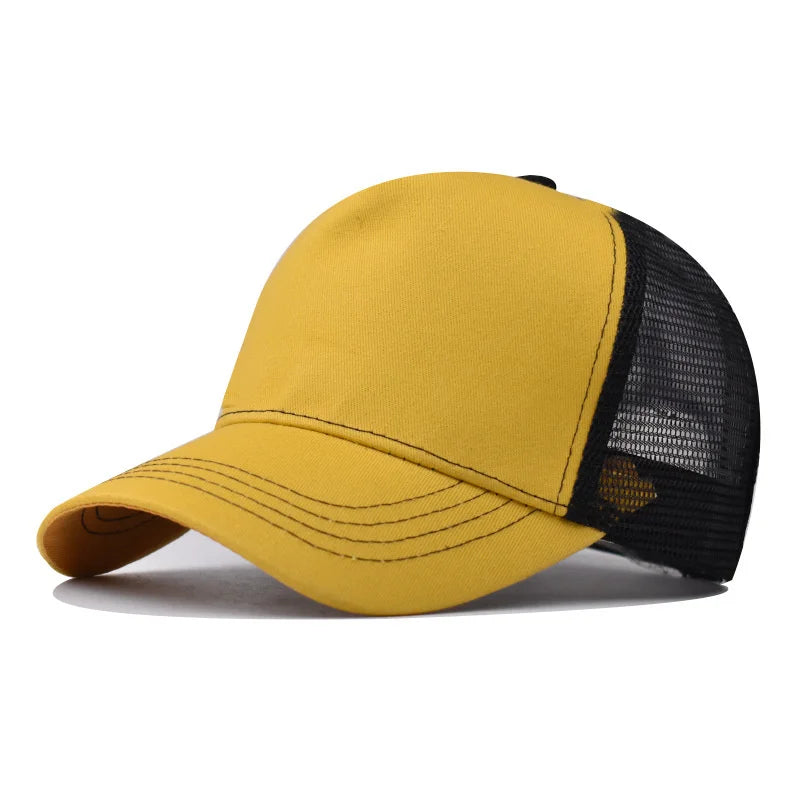 2024 Summer 14 Style Polyester Solid Casquette Baseball Cap Adjustable Outdoor Breathable Mesh Snapback Hats for Men and Women