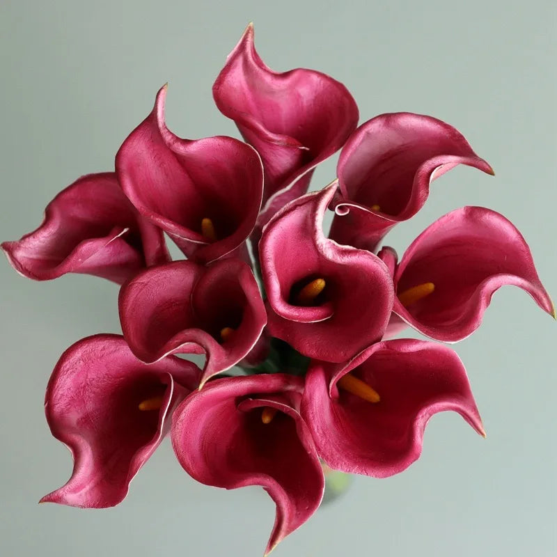 10PCS White Calla Lily Artificial Flower Bouquet Calla Lily Bridal Bouquet Wedding Flower Arrangement Decor Home Spring
