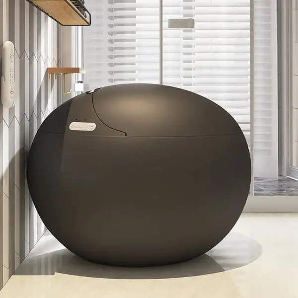 Automatic Matt Grey Color Cute Design Egg Shape 1.28GPF Smart Toilet With Remote Control