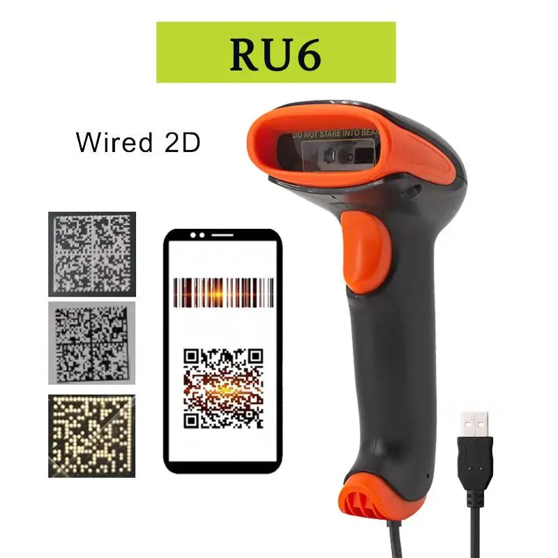 Wired Code Scanner 2d Barcode Reader Portable Handheld Barcode Reader Qr Code Reader PDF417 DM Code Scanner