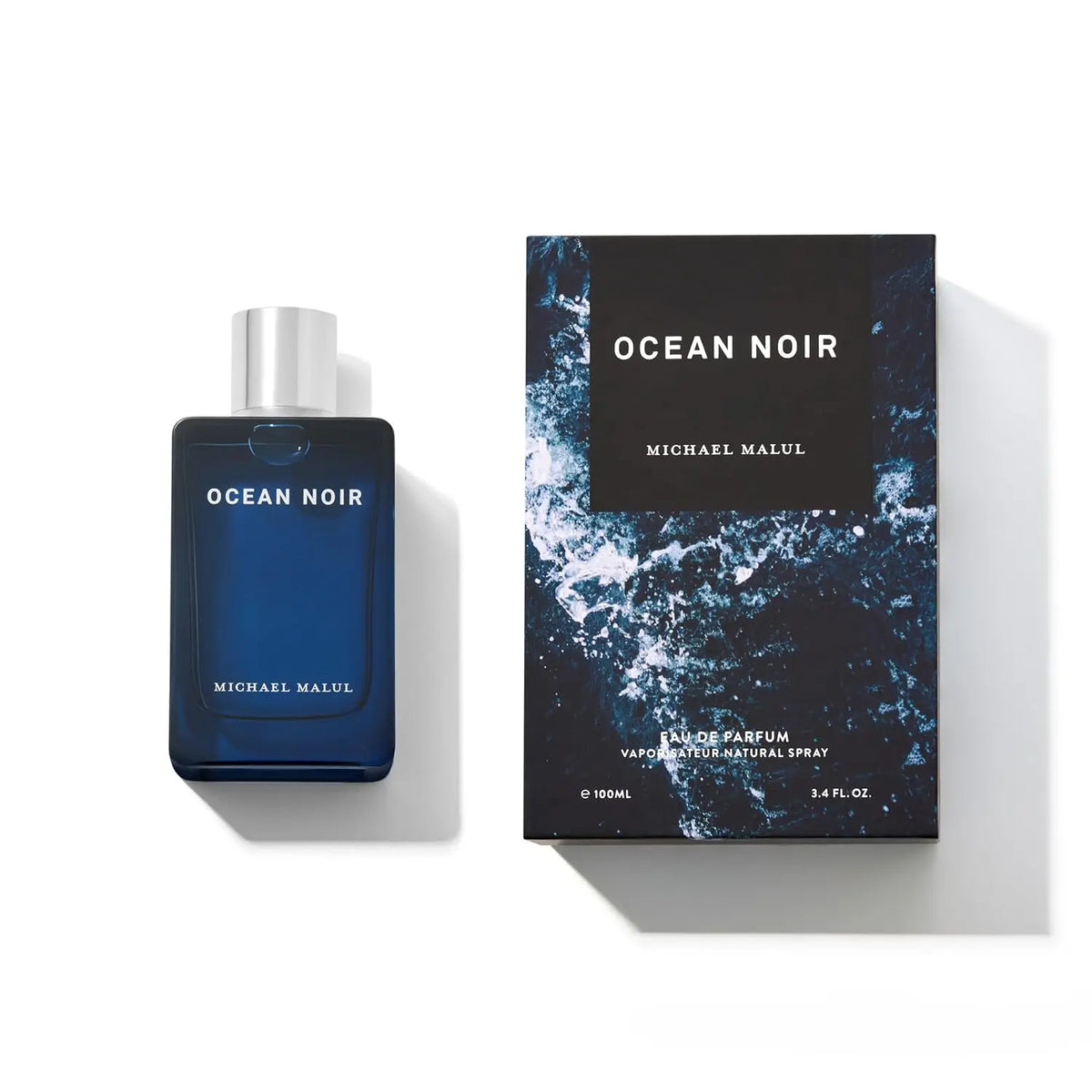 Michael Malul Eau de Parfum's Ocean Noir, 100ml, a refreshing ocean scent with a woody base, clean and versatile, suitable for daily wear