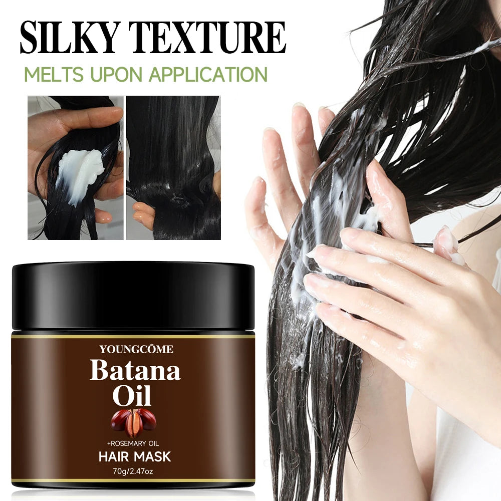 YOUNGCOME Batana Oil & Rosemary Oil Hair Care Set: 2-Piece Nourishing Hair Mask & Serum for Gentle Scalp Support