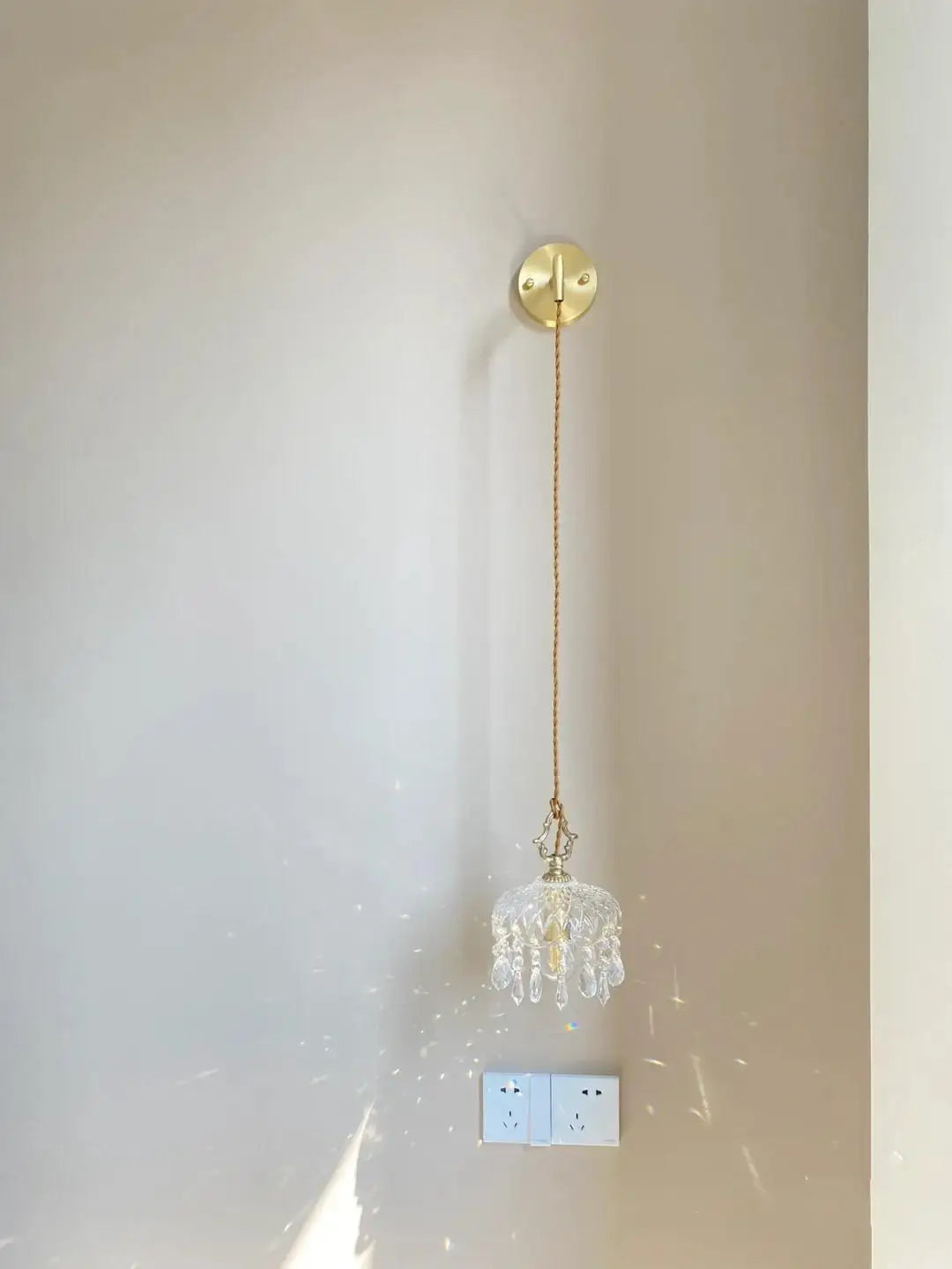 YEBMLP French Retro Glass Hanging Light Indoor LED Luxury Art Chandelier Bedroom Bar Restaurant Table Pendant Lamp With E14 Bulb