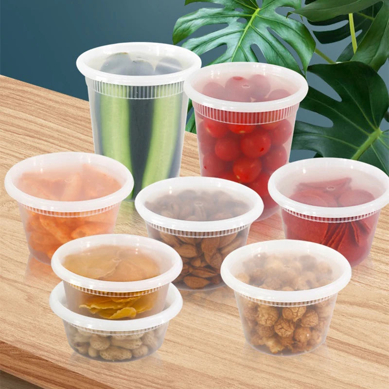10Pcs Food Storage Box With Lid Clear Food Grade BPA-Free Freezer Microwave Safe Meal Prep Deli Takeaway Food Packing Container
